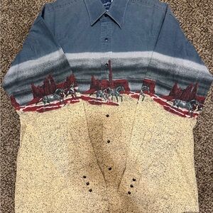 Vintage Wrangler Blue Western Shirt